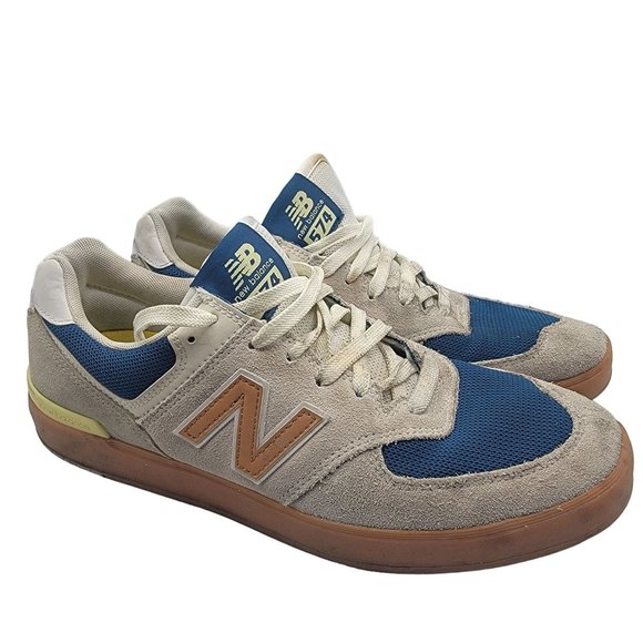 New Balance All Coasts Mens White Gold Beige Cream Blue Shoes